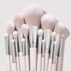 ColourPop Stone Cold Brush Roll Face & Eye Brush Set - Face & Eye Makeup Brush Set - Made with Luxe Synthetic Vegan Bristles - Includes Holder (15 Count) view 2