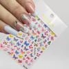4Sheets Butterfly Nail Art Stickers 5D Embossed Self Adhesive Nail Decals Colorful Blue Pink Butterflies Nail Designs Sticker Spring Summer Nail Art Supplies for Women Girls DIY Manicure Accessories view 3