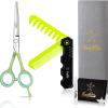 Fengliren Professional Sharp Barber Hair Cutting Scissors Hairdresser Shears For Hair 5.5 Inch Haircut Scissor Made Of Stainless Steel For Hairdressing Salon and Home Use (Green) view 1