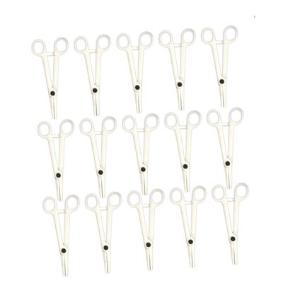 Didiseaon 15pcs Plastic Piercing Pliers Disposable Body Piercing Clamps Professional Grabber Tool Tools for Tongue Belly Eyebrows Lip Nose