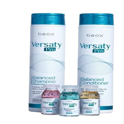 Beox Versaty Pro Hair Hair Care Kit - Complete Hair Chronogram Set (Shampoo, Conditioner & 3 Reconstruction Ampoules)