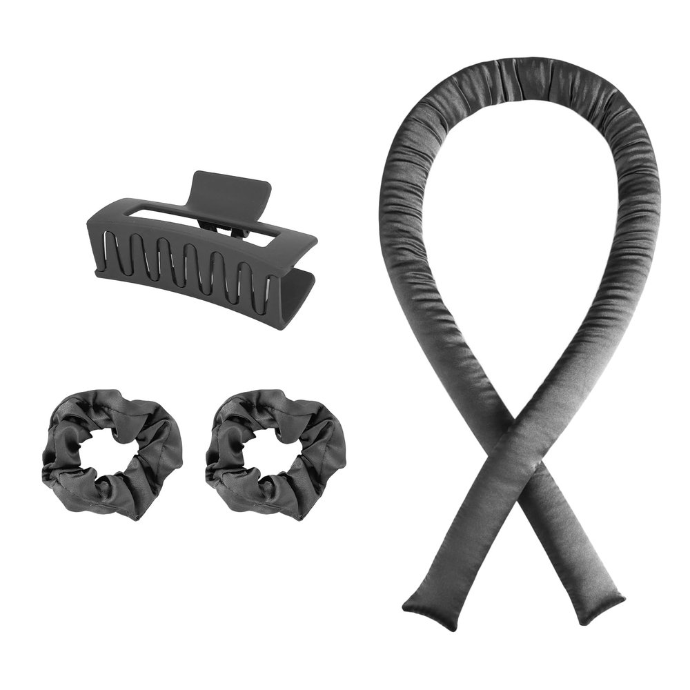 No-Heat Curling Rod Headband Heatless Lazy Hair Curler with Clips & Scrunchies Easy to Use, Portable, for All Hair Types and Overnight curl headband
