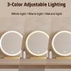 NOIRDA Round LED Cosmetic Makeup Mirror with Stand, 360Rotation Lighted Desktop Vanity Mirror, Smart Touch Control, for Makeup Desk Bedroom(Black,50cm/19.7in) view 2