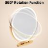 NOIRDA Round LED Cosmetic Makeup Mirror with Stand, 360Rotation Lighted Desktop Vanity Mirror, Smart Touch Control, for Makeup Desk Bedroom(Black,50cm/19.7in) view 4
