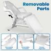White Tattoo Chair with Salon Stool, Adjustable Esthetician Bed Tattoo Table with Storage Basket, Facial Chair Bed for Beauty Spa Tattoo, 71 Inch view 3