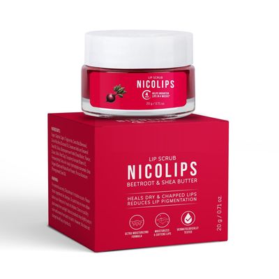 DURJA NicoLips Lip Scrub Balm Brightening Dark Lips for Men and Women Dry Lips/Smoker/Chapped Lip & Lipstick Stains Removal Lipcare, 20 g