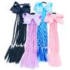 1PCS Colorful Girls Hair Bows - 4'' Braided Twist Tie Wigs for Kids Princess Hair Accessories with Rubber Bands(Purple) view 2