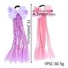 1PCS Colorful Girls Hair Bows - 4'' Braided Twist Tie Wigs for Kids Princess Hair Accessories with Rubber Bands(Purple) view 4