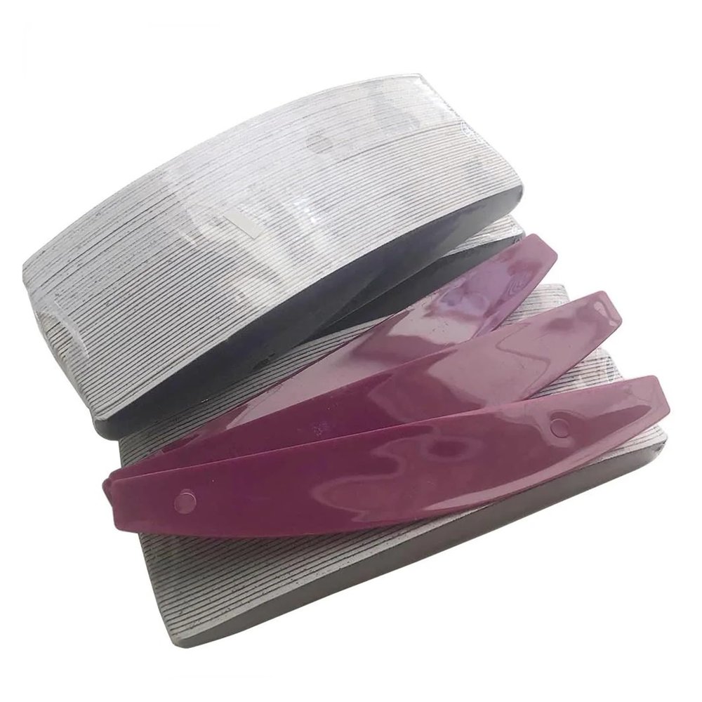 3 Pcs Plastic Base with 150 Pcs Removalble Pads Durable Nail File Replacement Sandpaper Pads(240 240 240)