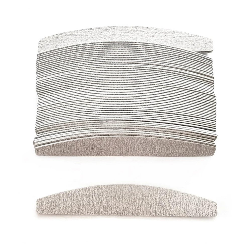 100/50Pcs 100 180 240 Grey Professional Nail Files Manicure Nail Art Files Bulk Removalble Nail Art Files(100 Grit 50Pcs)