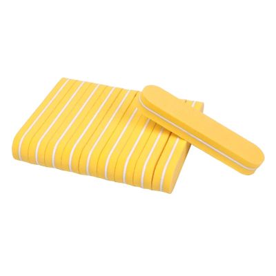 50Pcs Mix Color Mini Nail File Buffers Sponge 100/180 Grit Double Sided Sanding Block Gel Polishing Foam Manicure Nail Art Files(Yellow)