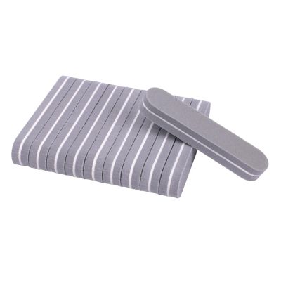 50Pcs Mix Color Mini Nail File Buffers Sponge 100/180 Grit Double Sided Sanding Block Gel Polishing Foam Manicure Nail Art Files(Gray)