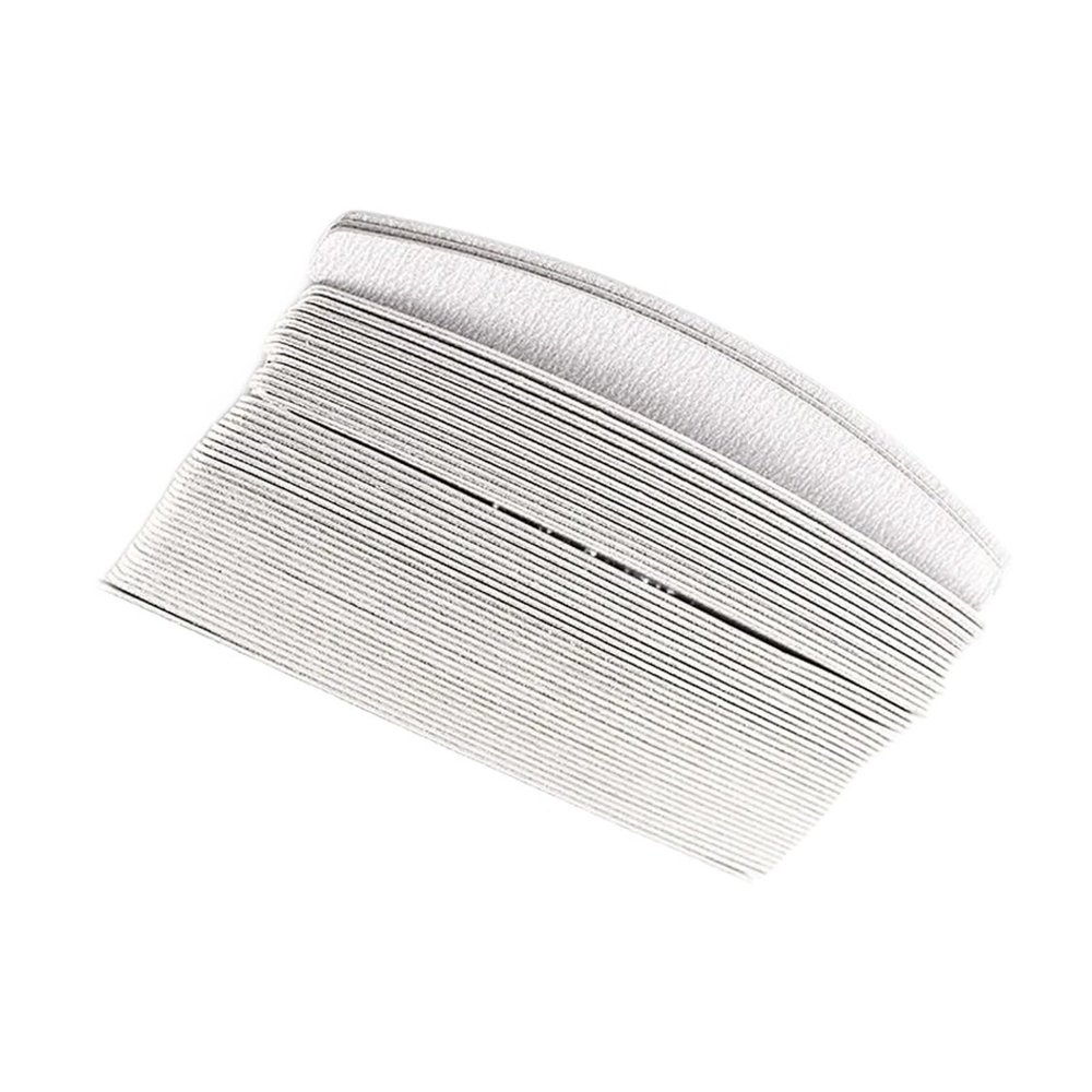 100 Pcs/Lot Replacement Nail Files 80/100/180/240 Grit Half Moon Grey Sandpaper Pads with Metal Handle Removable Durable Files(240 Grit)