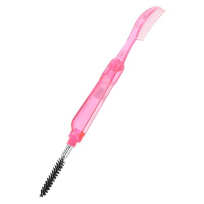 FRCOLOR Eyelash Separator Tool Dual- Design Portable Eyebrow Brush and Eyelash Comb for Effortless Grooming Makeup Tool for Women and Girls Red