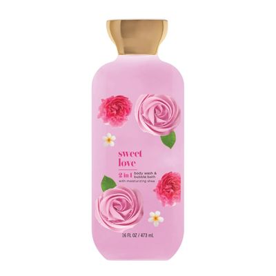 2-in-1 Body Wash and Bubble Bath  Sweet Love Scent, 16 fl oz | Moisturizing Daily Shower Gel & Relaxing Bath Foam for Women and Men, Gentle Cleansing Formula