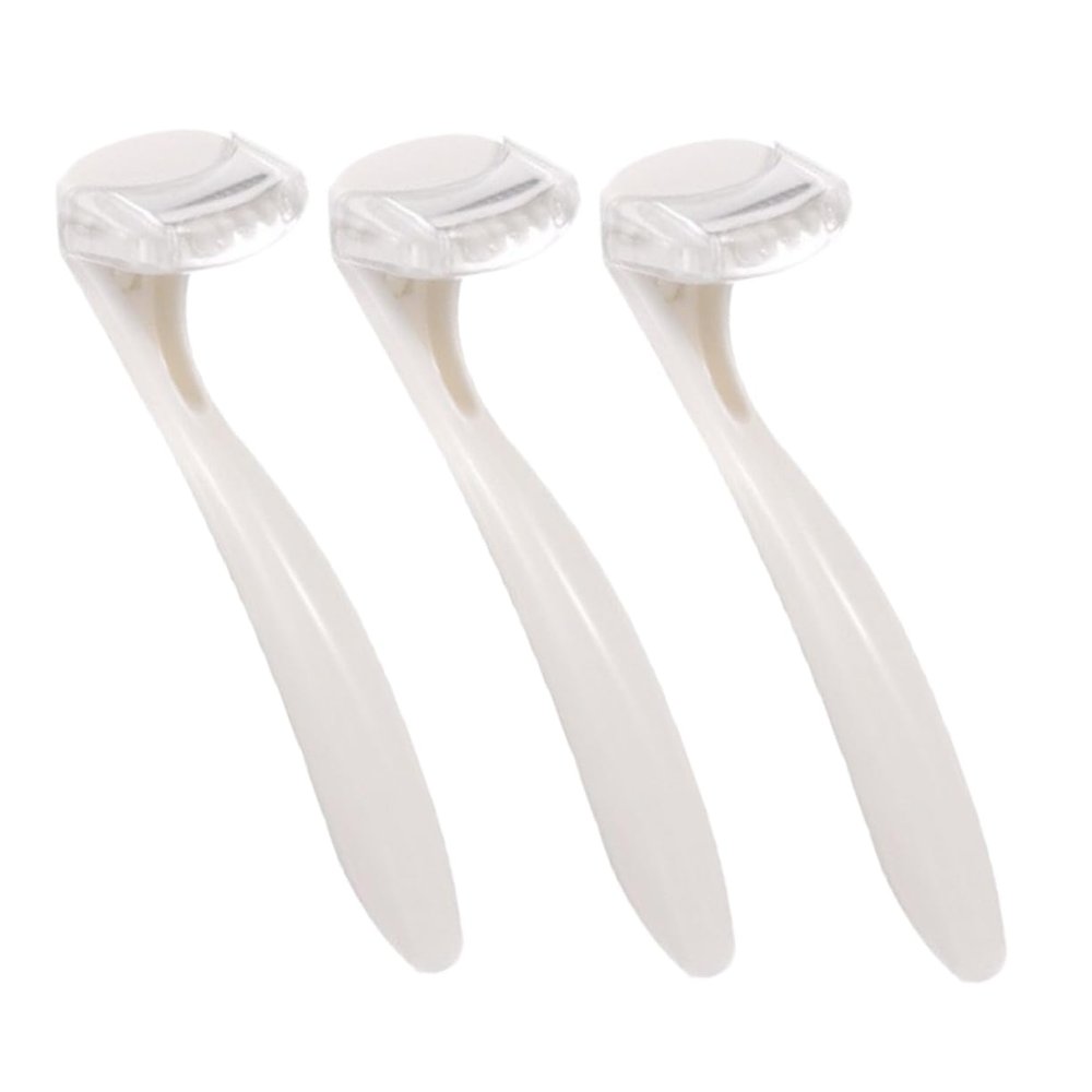 NOLITOY 3pcs Portable Manual Hair Removal Razor for Women Compact Trimmer for Underarms and Intimate Areas Skin-Friendly Design for Sensitive Skin Reusable Face Razor