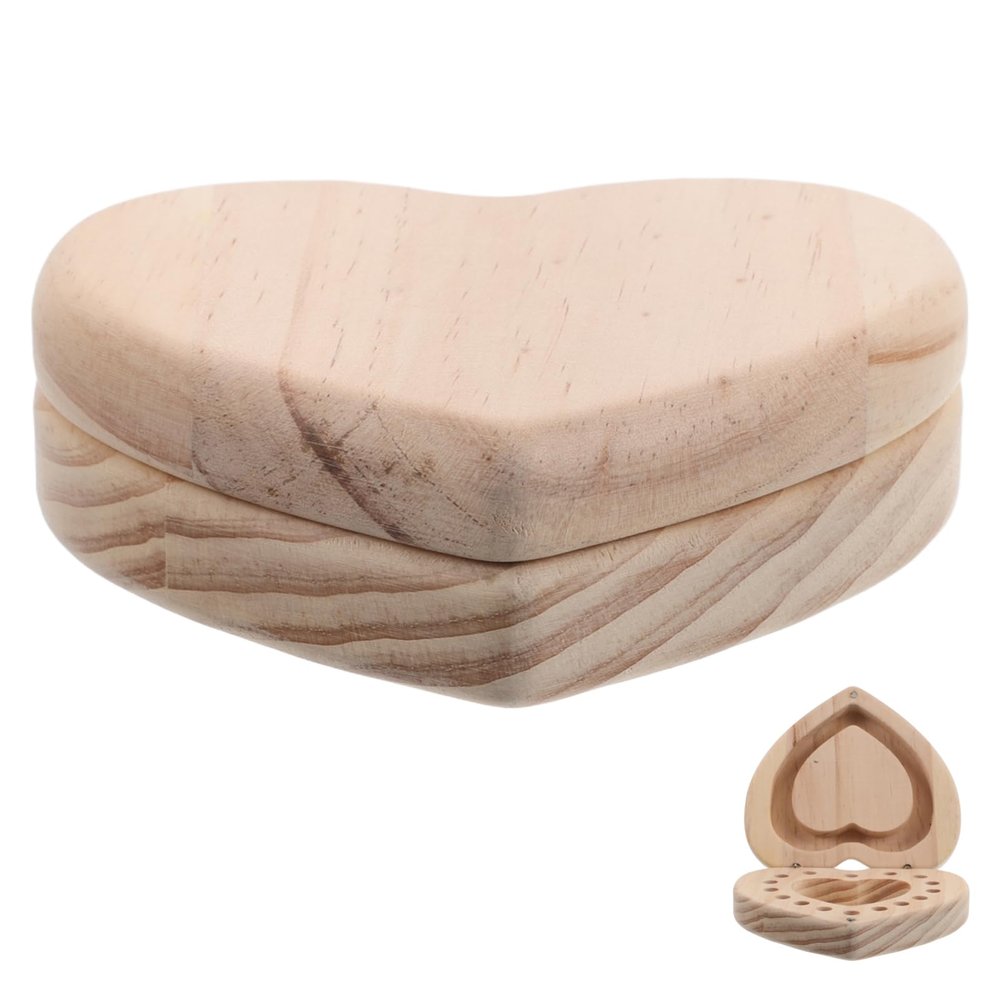 Beatifufu Compact Wooden Capsule Holder Heart Design Organizer for Essential Oils Bottle Capacity Portable Wooden Box for and Storage