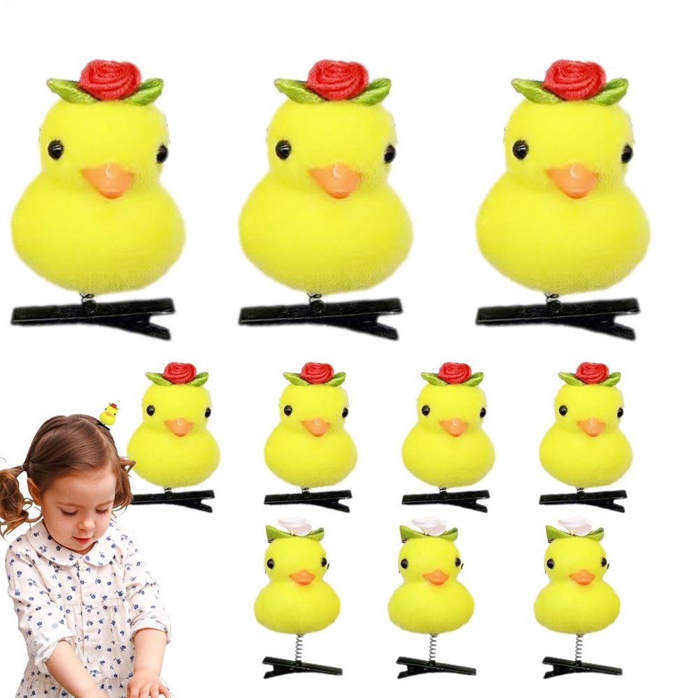 10Pcs Duck Hair Clips, Yellow Duck Hair Clips, Yellow Duck Hairpin Cartoon Duck Clips, Cute Duck Hair Accessories, Animal Clips, Decorative Hair Accessories for Holiday Party