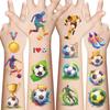 10 Sheets Soccer Temporary Tattoos Stickers, Sports Birthday Party Favors, Cute Cartoon Decoration Sticker Gifts for Adult Home Activity Prizes Carnival Christmas Rewards view 1