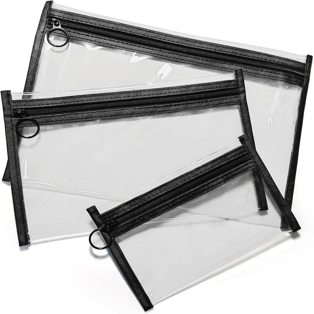 ANOOVV 3 Pack Clear Makeup Bag - TSA Approved Toiletry Bag for Travel