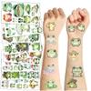 10 Sheets Frog Temporary Tattoos Birthday Themed Party Supplies Decoration Favors Cartoon Cute Animal Sticker for Kids Boys Home Activity Class Prizes Carnival Christmas Rewards view 1