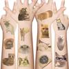 10 Sheets Cat Temporary Tattoos Birthday Themed Party Supplies Decoration Favors Cartoon Cute Animal Sticker for Kids Boys Home Activity Class Prizes Carnival Christmas Rewards view 1