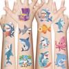10 Sheets Shark Temporary Tattoos Stickers Birthday Themed Party Supplies Decoration Favors Cartoon Cute Animal Sticker view 1