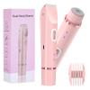 Bikini Trimmer for Women - HAPARK Dual-Head Electric Shaver,Cordless Body Shaver for Trip,Replaceable Lady Facial Razor,IPX7 Waterproof(Pink) view 1
