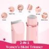 Bikini Trimmer for Women - HAPARK Dual-Head Electric Shaver,Cordless Body Shaver for Trip,Replaceable Lady Facial Razor,IPX7 Waterproof(Pink) view 3