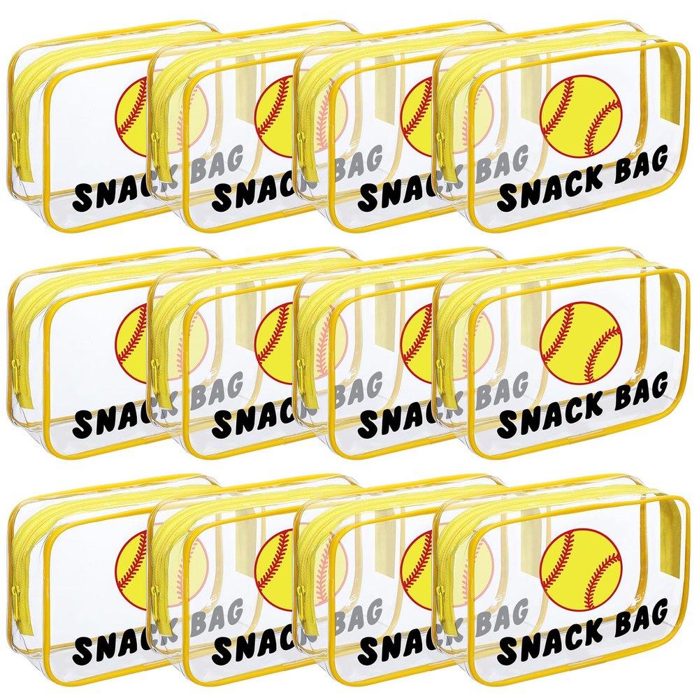 Yeyeplum 12 Pcs Softball Snack Bags for Team Cosmetic Bag Gifts