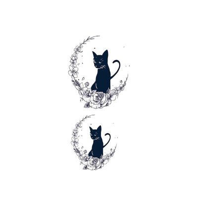 2pcs Ankle Neck Cat Juice Tattoo Stickers for Men and Women, Semi-Permanent Tattoos, Realistic Fake Tattoos, Lasts 7-15 Days Waterproof Non-Reflective Non-Toxic Temporary Tattoos