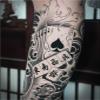 2pcs Arm Poker Mahjong Juice Tattoo Stickers for Men and Women, Semi-Permanent Tattoos, Realistic Fake Tattoos, Lasts 7-15 Days Waterproof Non-Reflective Non-Toxic Temporary Tattoos view 2