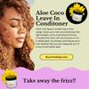 HealNGo Aloe-Coco Leave In Conditioner, All Natural, Handmade with pure Aloe Vera and Coconut Oil 8oz view 3
