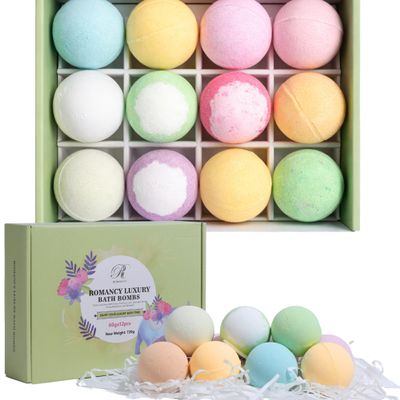 Bath Bombs Gift Set, 12 Pack Aromatherapy Spa Fizzies with Eucalyptus & Lavender Relaxing Self Care Gifts, Fizzy Bath Tablets for Women & Men, Birthday and Valentines Day Gifts for Relaxation