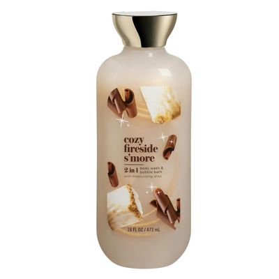 2-in-1 Body Wash and Bubble Bath  Cozy Fireside SMore Scent, 16 oz | Moisturizing Shower Gel & Foaming Bath Soap for Women, Men, Relaxing Daily Cleanser