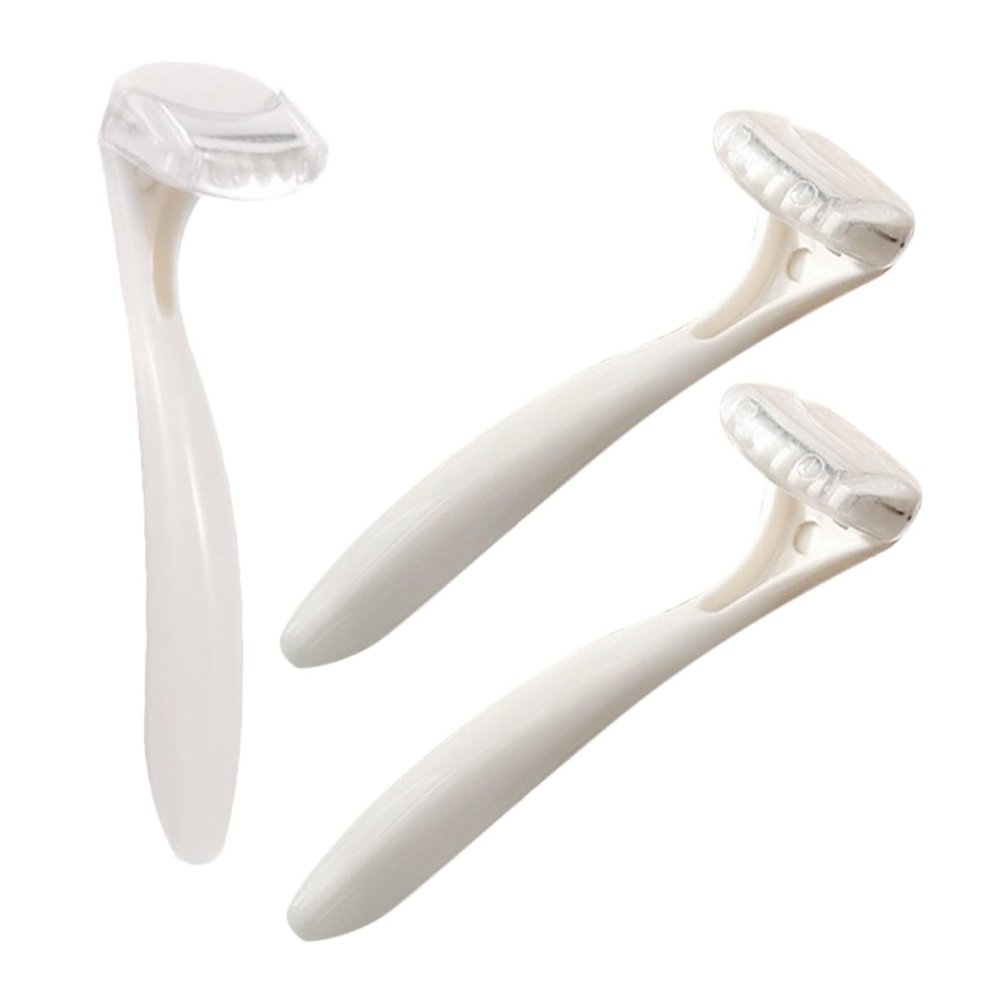 BIUDECO 3pcs Manual Shave Knife for Women Facial Hair Remover Body Hair Trimmer Compact Mini Razor for Travel Replacement Razor Heads