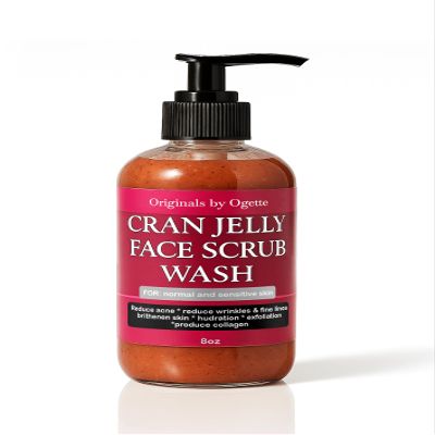 Cran Jelly Face Scrub Wash, Normal and Sensitive Skin, Reduces Wrinkles, Hydrating Formula
