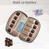 LUXJA Essential Oil Organizer -Holds 10 Bottles (5ml-15ml, Also Fits Roller Bottles), Travel Case for Essential Oils with Zipper Pockets (Bag Only), Black view 2