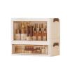 A stackable desktop organizer with drawers and compartments, ideal for storing cosmetics, beauty tools, jewelry, and school supplies in a student dorm. Features a convenient magnetic door handle. view 1