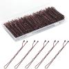 300 Pcs Bobby Pins Brown for Women and Girls, Reusable Invisible Wave Non Slip Brown Hair Pins, 2Inches Bulk With Storage Box view 1