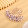 Aimimier Dainty Crystal Hair Comb Sparkly Butterflies Rhinestone Inlaid Hair Side Combs Vingtage Hair Clip Boho Wedding Hair Accessories for Women (Purple) view 4
