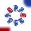 24Pcs Independent Day Press on Nails Short Square Fake Nails Frosted Red Blue Color Irregular Stripes False Nails Star 4th of July Patriotic Full Cover Glossy Stick on Nails Glue on Nails for Women view 3