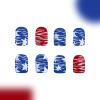 24Pcs Independent Day Press on Nails Short Square Fake Nails Frosted Red Blue Color Irregular Stripes False Nails Star 4th of July Patriotic Full Cover Glossy Stick on Nails Glue on Nails for Women view 4