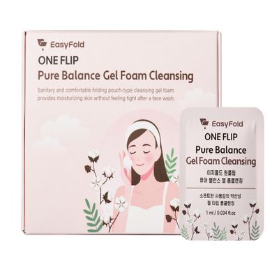 Cleansing Foam for Face Travel Size Pure Balance Gel (30pcs) Korean Skincare Makeup Remover Wash Must Haves, Disposable, Essentials for Women