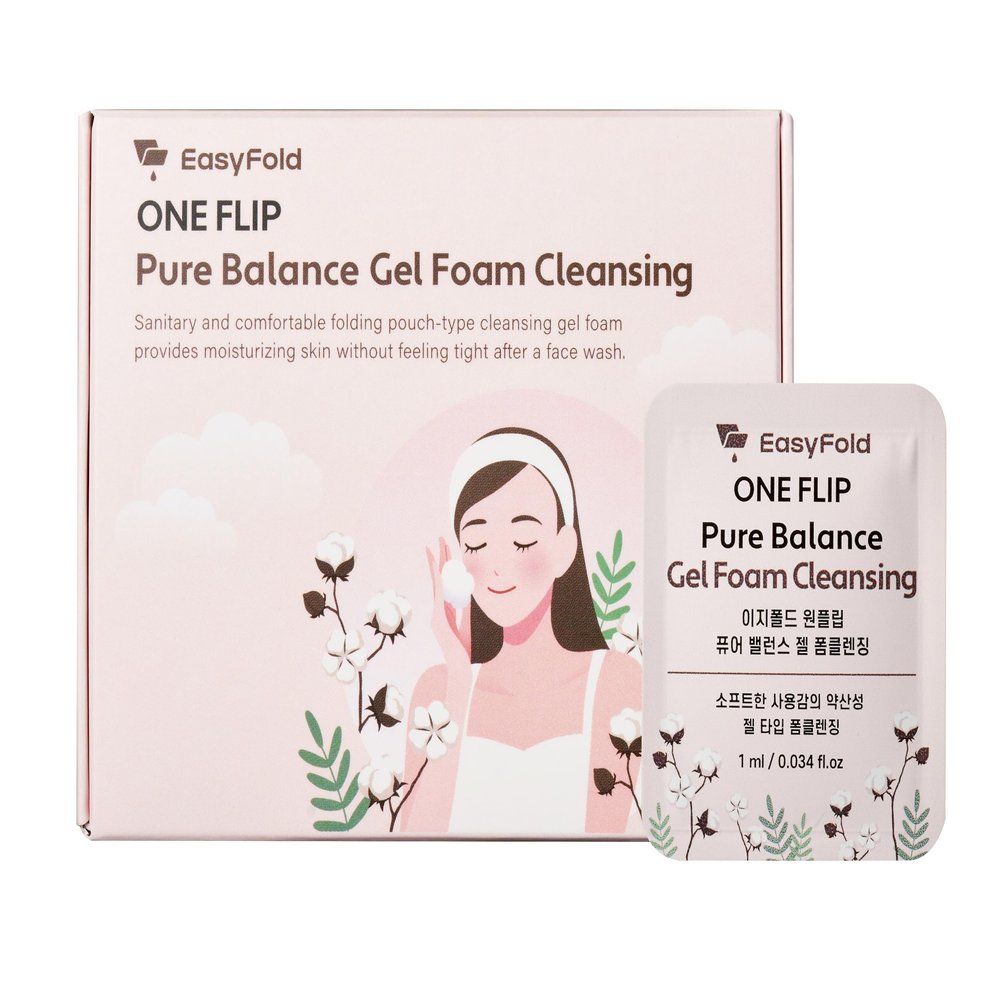 Cleansing Foam for Face Travel Size Pure Balance Gel (30pcs) Korean Skincare Makeup Remover Wash Must Haves, Disposable, Essentials for Women