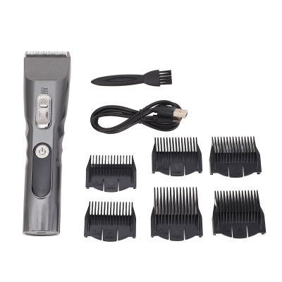 ZJchao Electric Hair Trimmer R Shaped Head Powerful Motor Professional LED Display Hair Cutting Clippers Men 6 Combs Gray Electric Hair Trimmer Clippers Men Gray Electric Hair Clipper