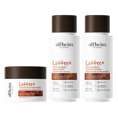ALFHEIM Caffeine Thickening 3-piece set of shampoo, conditioner and hair mask  Revitalizes Scalp Strengthens Roots & Balances Oil Paraben & Sulfate-Free for Thinning Hair & Oily Scalp Care