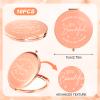 10Pcs Small Compact Mirror, 1x/2x Magnifying Double Sided Pocket Mirror 2.75 Inch Metal Rhinestone Compact Mirrors Bulk, Inspirational Appreciation Gifts for Valentines Day Women Girls Nurse Friends view 3