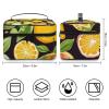HJUQNGF Citrus Fruit Pattern Cosmetic Bag, Portable Toiletry Bag, Large Capacity Travel Makeup Bags, Beauty Organizer for Full-Sized Shampoo Conditioner Brushes Set Accessories view 2