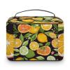 HJUQNGF Citrus Fruit Pattern Cosmetic Bag, Portable Toiletry Bag, Large Capacity Travel Makeup Bags, Beauty Organizer for Full-Sized Shampoo Conditioner Brushes Set Accessories view 3